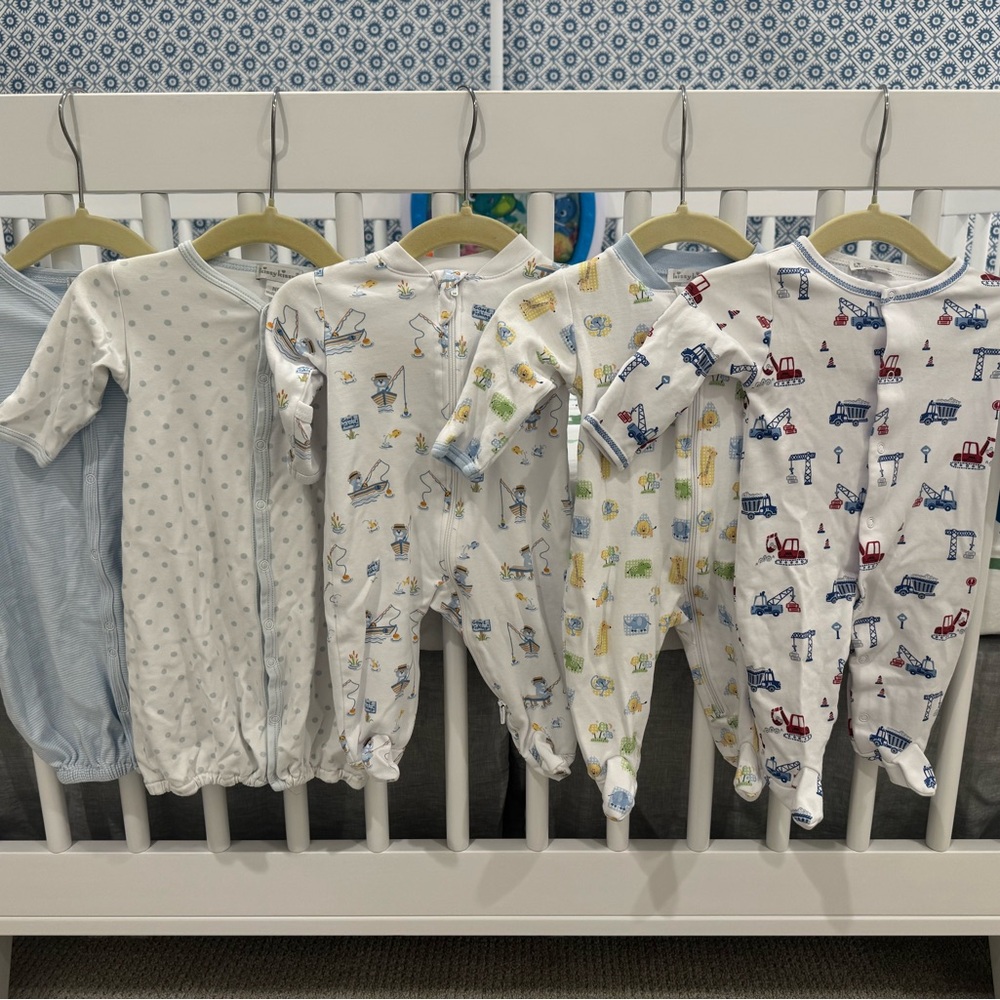 Baby Sleepers Set - Blue and White